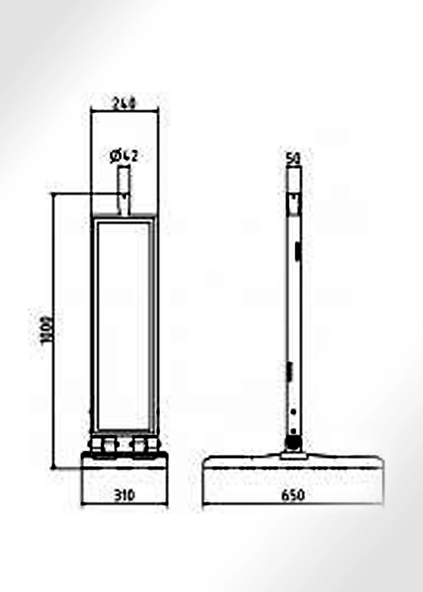 Klappbare Leitbake mit Fußplatte – Pfeil- oder Schraffenbake, Höhe 800 mm