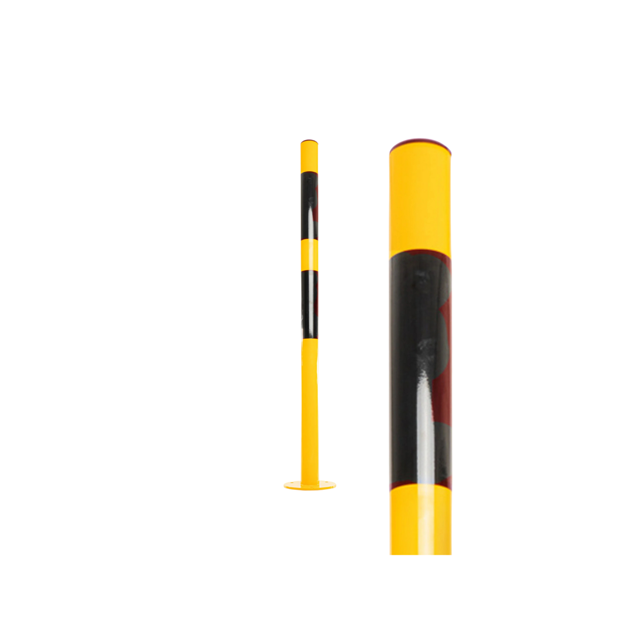 Rammschutz-Poller 110 cm – Stahlpoller Gelb-Schwarz