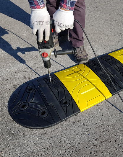 Fahrbahnschwelle Gummi 5 cm – Komplettset 250–600 cm