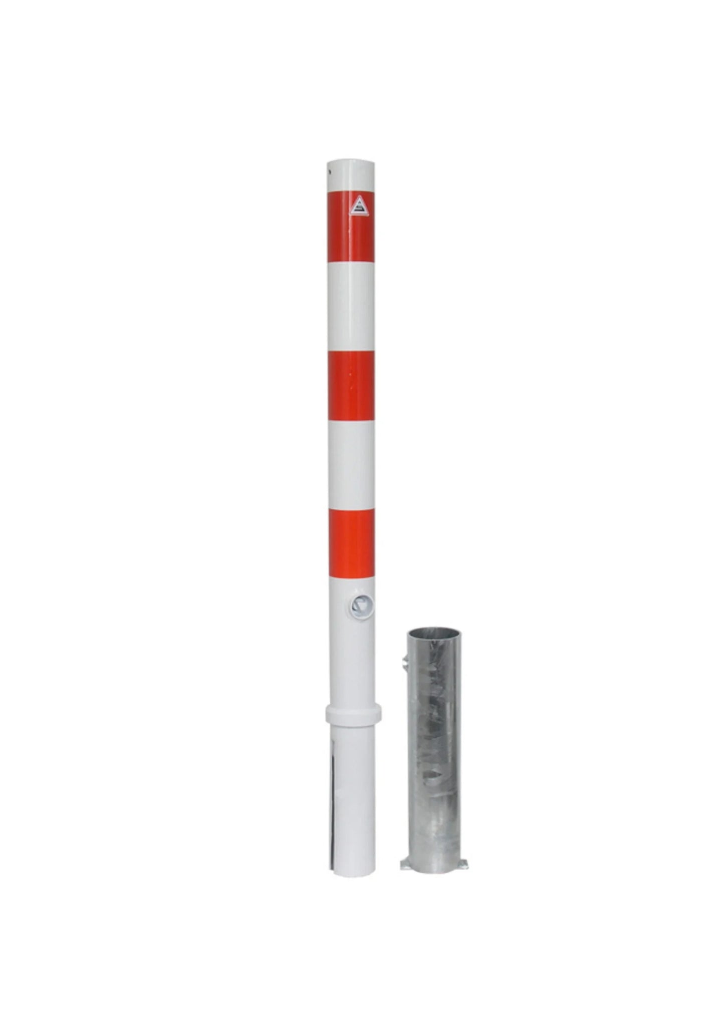 Absperrpfosten 90 cm rund – Herausnehmbar mit Dreikantschloss